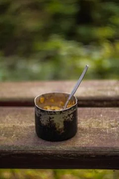 Camping breakfast Stock Photos