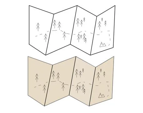 Camping cartoon map Stock Illustration