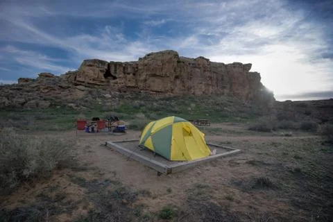 Camping at Chaco Canyon Stock Photos