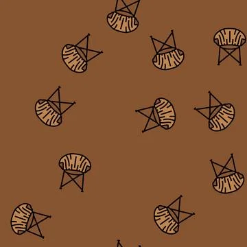 Camping chair glamping vector seamless pattern Stock Illustration