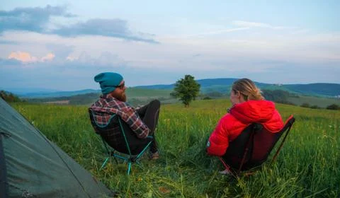Camping chairs Foto stock