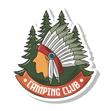 Camping club patch イラスト素材