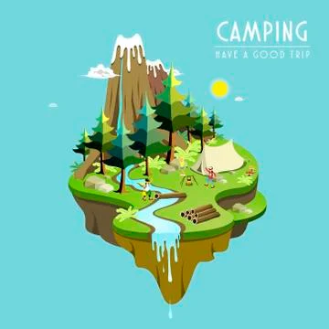 Camping concept Illustrazione stock