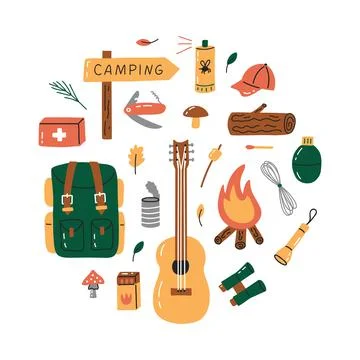 Camping concept Stock Illustration