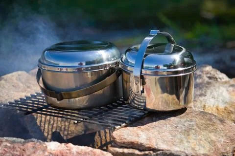 Camping cookware Stock Photos