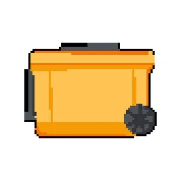 Camping cooler box pixel art vector illustration Stock Illustration