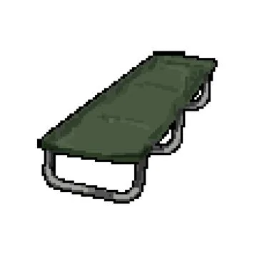 Camping cot camp pixel art vector illustration イラスト素材