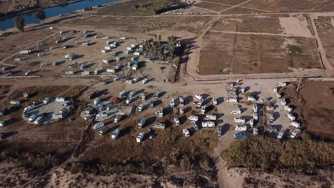 Camping de caravanas 库存影片 82717885