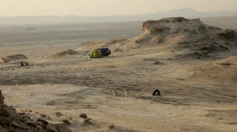 Camping in the desert. Bahrain. Stock Footage 59591842