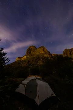 Camping in the desert Stock Photos