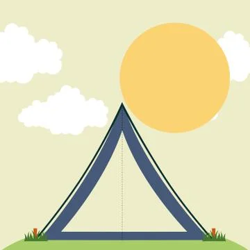 Camping design over sky background vector  illustration Ilustração Stock
