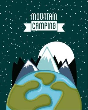 Camping design over starry background vector illustration Ilustração Stock