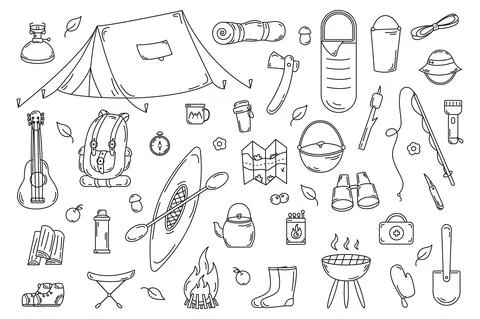 Camping elements Stock Illustration