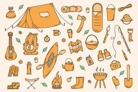 Camping elements Stock Illustration