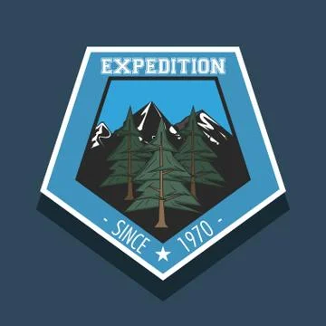 Camping explore summer patch emblem Stock Illustration
