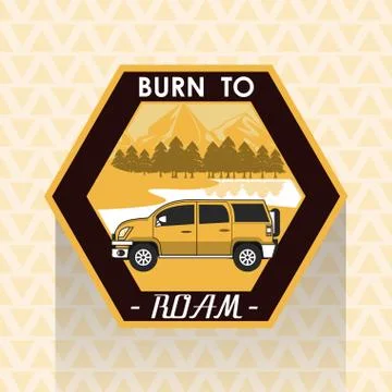 Camping explore summer patch emblem Stock Illustration