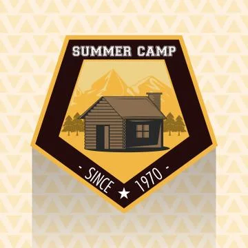 Camping explore summer patch emblem Stock Illustration