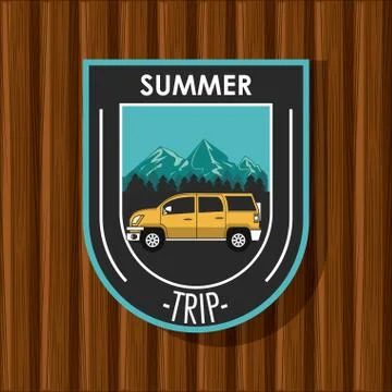 Camping explore summer patch emblem Stock Illustration