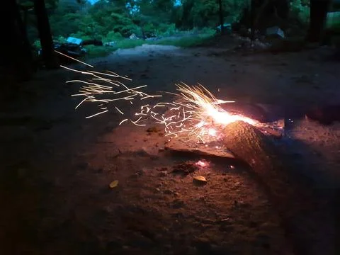 The Camping Fire Arch Foto stock
