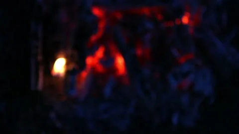 Camping fire close up coal ash Stock Footage 143175782