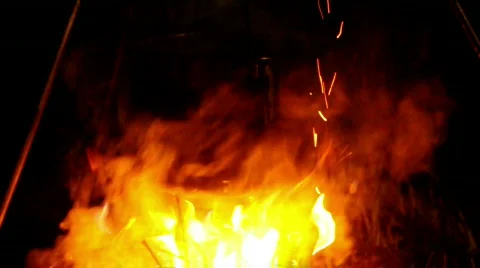 Camping fire Stockbeeldmateriaal 525944