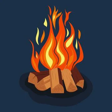 Camping fire icon Stock Illustration