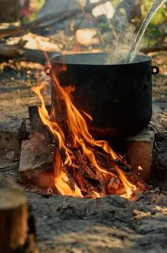 Camping fire Foto stock