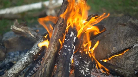 Camping fire slowmotion Stockbeeldmateriaal 38847599
