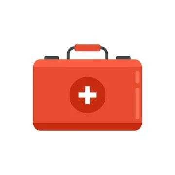 Camping first aid kit icon flat isolated Stock Illustration