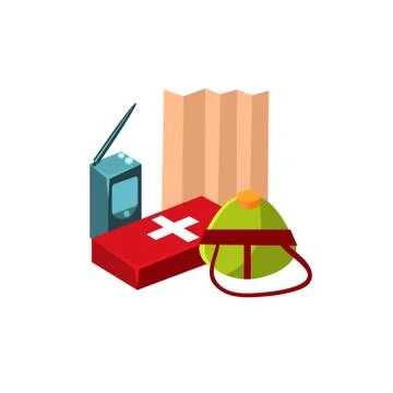 Camping First Aid Kit. Vector Illustration Stock Illustration