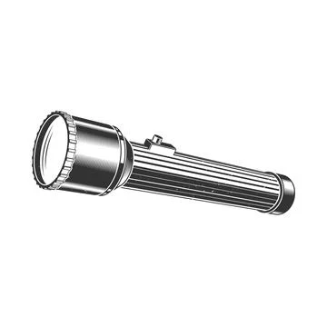 Camping flashlight icon. Vector illustrations. Retro flashlight. Camping equi 스톡 일러스트