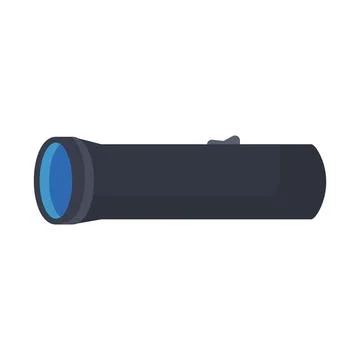 Camping flashlight vector illustration icon isolated white background. Camp t Stock Illustration