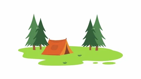 Camping in the Forest Animation 스톡 동영상 334519083