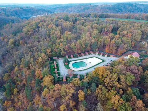 Camping in the forest Stock Photos
