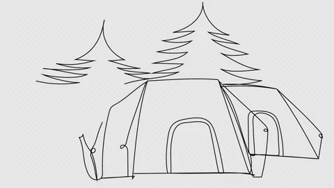 Camping in the forest with tents Stock Footage 155602875