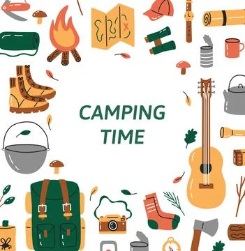 Camping frame template Stock Illustration