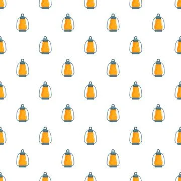 Camping gas lanterns seamless pattern on white background Stock Illustration
