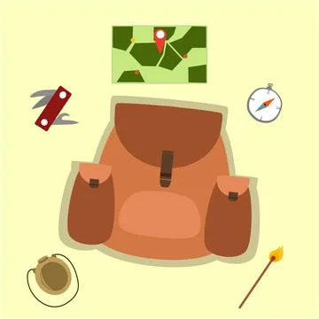 Camping Gear Background Vector Stock Illustration