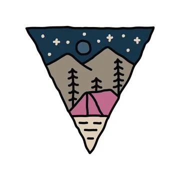Camping graphic illustration vector art t-shirt design Stock Illustration