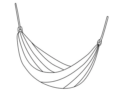 Camping hammock doodle Stock Illustration