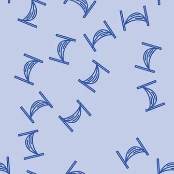 Camping hammock glamping line vector seamless pattern Stock Illustration