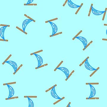 Camping hammock glamping vector seamless pattern 스톡 일러스트