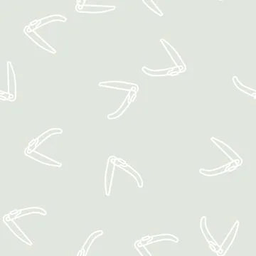 Camping hand saw line vector seamless pattern Illustrazione stock