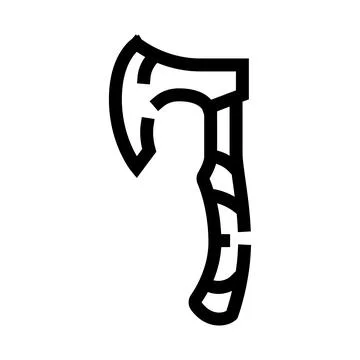 Camping hatchet outline icon representing survival tools Stock Illustration