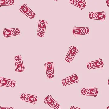 Camping hiking backpack glyph seamless pattern Illustrazione stock