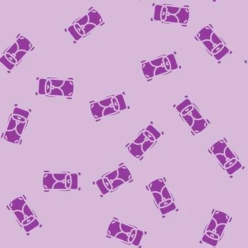 Camping hiking backpack glyph vector seamless pattern イラスト素材