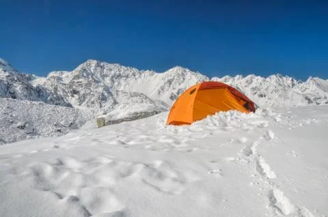Camping in Himalayas Stock Photos