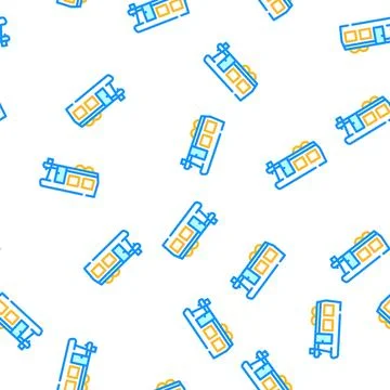 Camping house on wheel vector seamless pattern Illustrazione stock