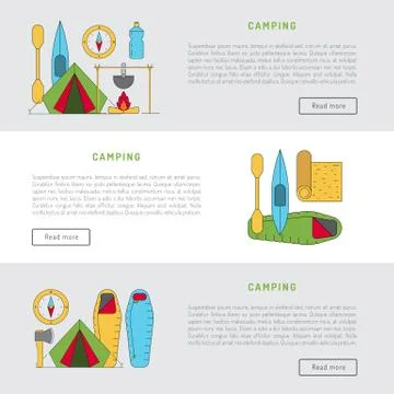Camping icon outline Illustrazione stock