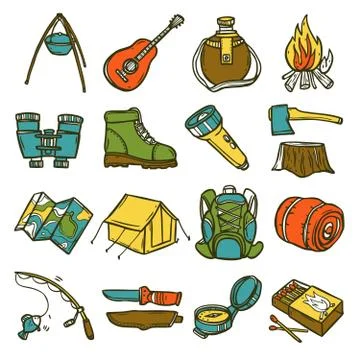 Camping Icon Set イラスト素材